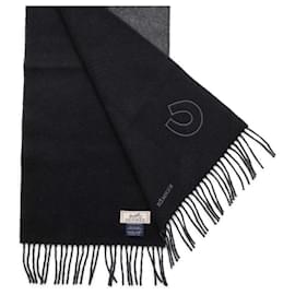 Hermès-Hermes Lucky Cashmere Horseshoe Stole-Brown,Black