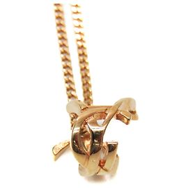 Collier pendentif en plaqué or avec logo Yves Saint Laurent YSL Doré