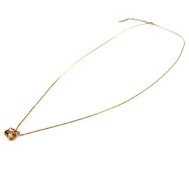 Yves Saint Laurent-Yves Saint Laurent YSL Logo Gold Plated Pendant Necklace-Golden