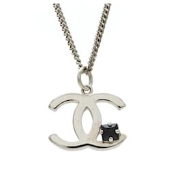 Chanel-Pendentif Collier Chanel Coco Mark-Argenté