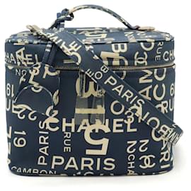 Chanel-Bolsa Vanity Chanel Bi-C Line-Azul,Cru