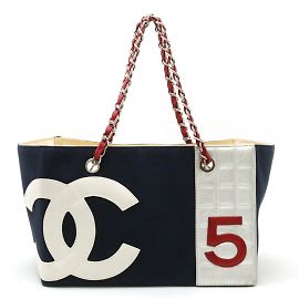 Bolsa tote Chanel Coco Mark No.5 Branco Vermelho Azul marinho