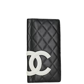 Chanel-Chanel Matelasse Cambon Line Long Wallet-Black,White