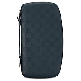 Louis Vuitton-Louis Vuitton Damier Infini Organizer Atoll Round Long Wallet-Other,Navy blue