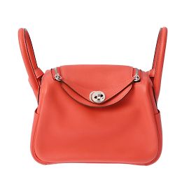 Hermès Borsa in pelle Swift per donne Hermes Lindy Rose Texas Z Stamp Rosso