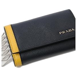 Prada-Prada Saffiano Keycase in Navy-Navy blue