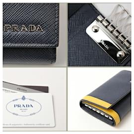 Prada-Prada Saffiano Keycase in Navy-Navy blue