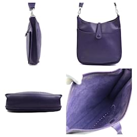 Hermès-Sac à épaule en cuir violet Hermes-Violet