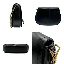 Versace-Versace Black Leather Shoulder Bag-Black