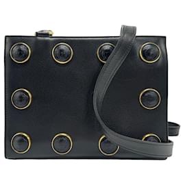 Versace-Bolsa de ombro de couro preto Versace-Preto