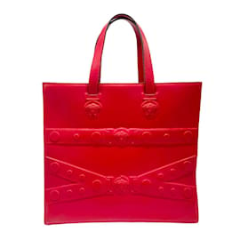 Versace-Bolsa de couro vermelho Versace-Vermelho