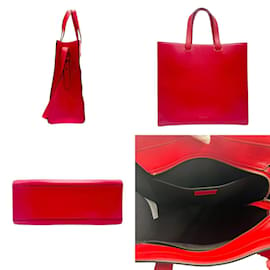 Versace-Bolsa de couro vermelho Versace-Vermelho