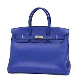 Hermès-Hermes Birkin 35 Handbag in Blue Electric-Blue
