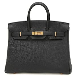 Hermès-Sac à main Hermes Birkin 25 en cuir Togo noir-Noir