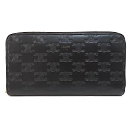 Céline-Celine Macadam Pattern Long Wallet-Black