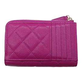 Chanel-Porte-monnaie en cuir caviar violet Chanel-Violet