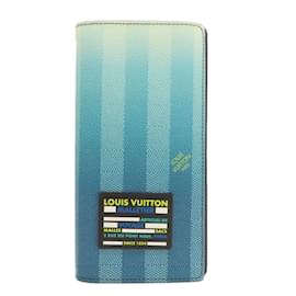 Louis Vuitton-Louis Vuitton M81318 Portefeuille Brazza Blue Long Wallet-Blue