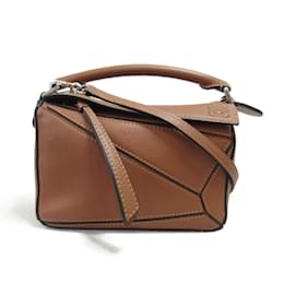 Loewe-Sac à épaule Mini Puzzle Loewe-Marron