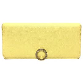 Bulgari Bvlgari Yellow Leather Long Wallet Yellow