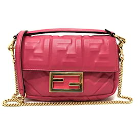 Fendi-Bolsa de Ombro Fendi 8BS017 FF Chain-Rosa