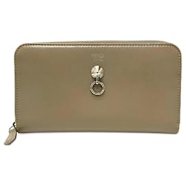 Fendi Beige Leather Long Wallet Beige