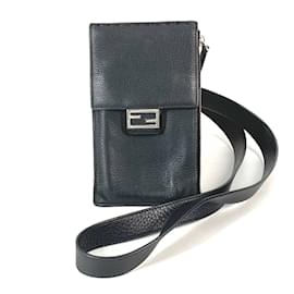 Fendi-Fendi 7AS034 Crossbody Pochette Shoulder Bag-Black