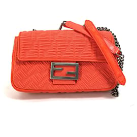 Fendi-Sac à bandoulière à double chaîne Fendi 8BR793-Rouge