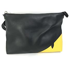 Fendi-Fendi 7VA470 Black Leather Shoulder Bag-Black