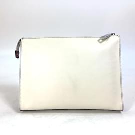 Fendi-Fendi 7VA433 White Leather Clutch Bag-White