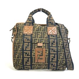 Fendi 7VA158 Zucca FF Pattern Tote Bag Brown