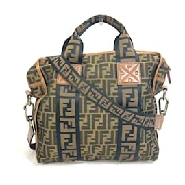 Fendi-Fendi 7VA158 Zucca FF Pattern Tote Bag-Brown