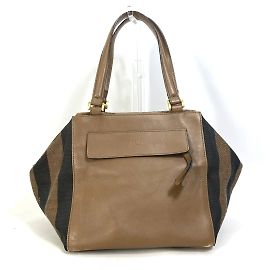 Fendi 8BN251 Brown Leather Handbag Brown