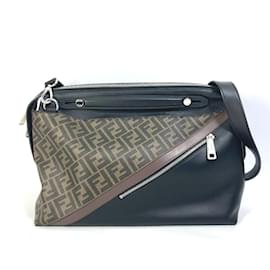 Fendi-Fendi 8BH253 Zucca Business 2WAY Shoulder Bag-Brown