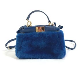 Borsa a tracolla blu Fendi Blu