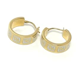 Fendi-Fendi Gold Plated Stud Earrings-Golden