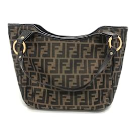 Fendi-Fendi 8BH156 Zucca Logo Tote Bag-Brown