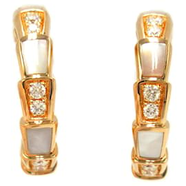 Bulgari-Bvlgari Serpenti Viper Diamond Shell Stud Earrings-Other