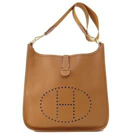 Hermès-Bolsa de Ombro Hermes Evelyne GM Dourada-Dourado