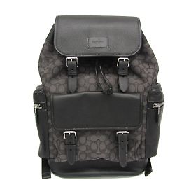 Coach Signature CE523 Men's Leather and PVC Backpack Brown Black
