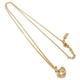 Collier pendentif en plaqué or avec logo Yves Saint Laurent YSL Doré