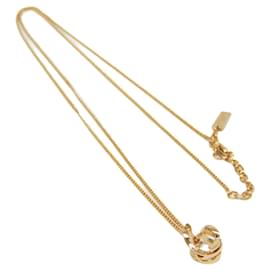 Yves Saint Laurent-Yves Saint Laurent YSL Logo Gold Plated Pendant Necklace-Golden