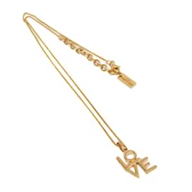 Yves Saint Laurent-Yves Saint Laurent LOVE 669087 Gold Plated Pendant Necklace-Golden