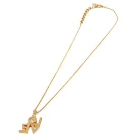 Yves Saint Laurent-Yves Saint Laurent LOVE 669087 Gold Plated Pendant Necklace-Golden