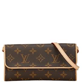 Louis Vuitton-Louis Vuitton Monogram Pochette Twin PM Shoulder Bag-Brown