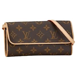 Louis Vuitton-Louis Vuitton Monogram Pochette Twin PM Shoulder Bag-Brown