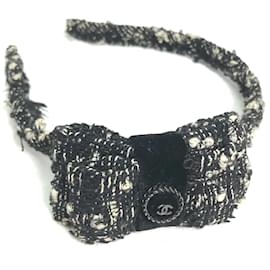 Chanel-Chanel Black Tweed Hair Band-Black