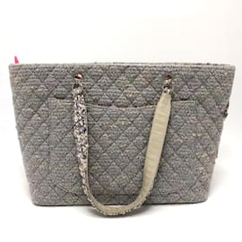 Chanel-Bolsa tote de tweed roxa Chanel-Roxo