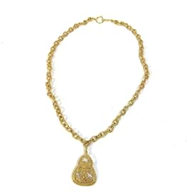 Chanel-Chanel CC Mark Gold Plated Necklace-Golden