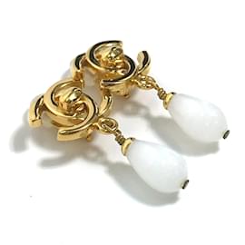 Chanel-Chanel Vintage Gold Clip Earrings-Golden