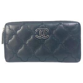 Chanel CC Zip Around Long Wallet Black